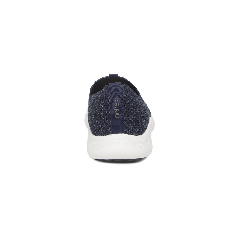 Aetrex Women's Angie Arch Support Sneakers - Navy | USA 9AWUNUF